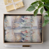 Kousen opgehangen aan het vuur tissuepapier (Geschenk)