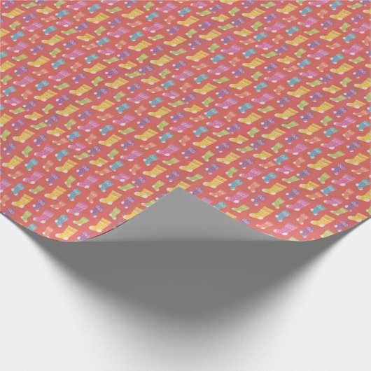 Kousen rood cadeaupapier (Hoek)