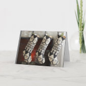 "KOUSEN ZIJN OPGEHANGEN EN KERST IS NABIJ" KAART (Voorkant)