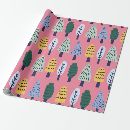 kousenbomen naadloos cadeaupapier (Uitgerold)