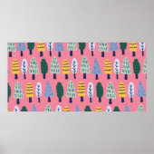  kousenbomen naadloos poster (Voorkant)