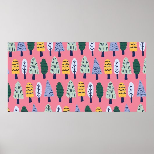  kousenbomen naadloos poster (Voorkant)