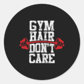 Kout Gym Wecht Lift Bodybuilding Gym Hair D Ronde Sticker (Voorkant)