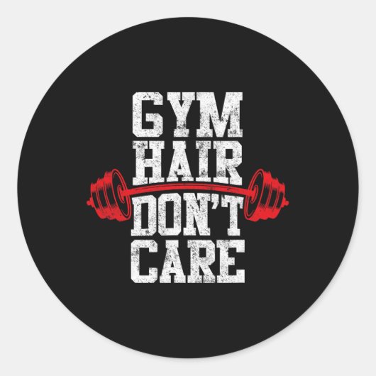 Kout Gym Wecht Lift Bodybuilding Gym Hair D Ronde Sticker (Voorkant)