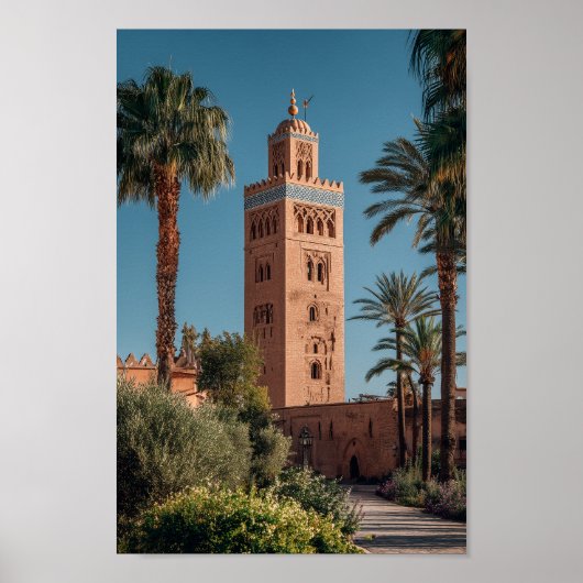 Koutoubia Moskee Marrakech - Marokkaanse Architect Poster (Voorkant)