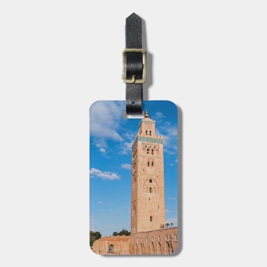 Koutoubia-moskee - Marrakech, Marokko Bagagelabel (Voorkant verticaal)