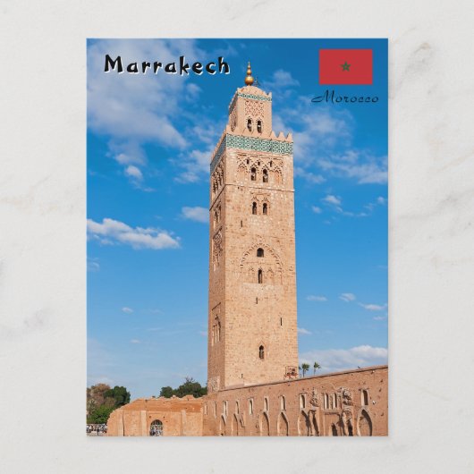 Koutoubia-moskee - Marrakech, Marokko Briefkaart (Voorkant)