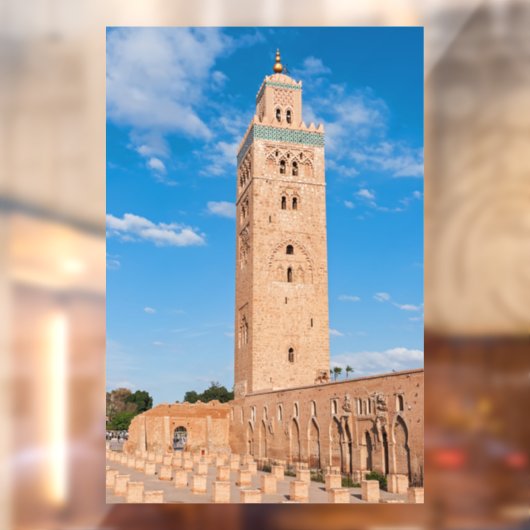 Koutoubia Mosque - Marrakech, Marokko Raamsticker (Vel 2)