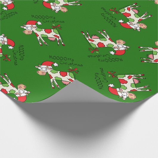 Kow Funny Cartoon kerstfeestdag Cadeaupapier (Hoek)