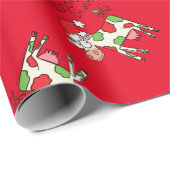 Kow Funny Cartoon kerstfeestdag Cadeaupapier (Rol Hoek)