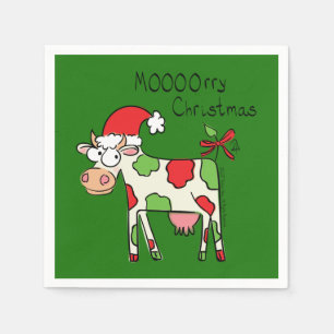 Kow Funny Cartoon kerstfeestdag Servet