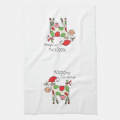 Kow Funny Cartoon kerstfeestdag Theedoek (Verticaal)