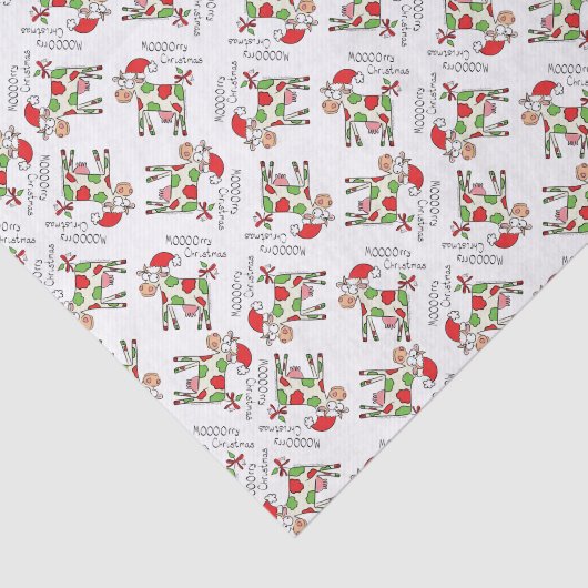 Kow Funny Cartoon kerstfeestdag Tissuepapier (Detail)