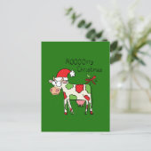 Kow Funny Cartoon Kerstmis Briefkaart (Staand voorkant)