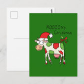 Kow Funny Cartoon Kerstmis Briefkaart (Voorkant / Achterkant)