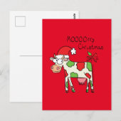 Kow Funny Cartoon Kerstmis Briefkaart (Voorkant / Achterkant)
