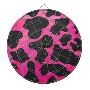 Kow Hot Pink en Black Print Dartbord