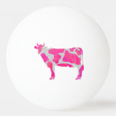 Kow Hot Pink en White Silhouette Pingpongbal (Voorkant)