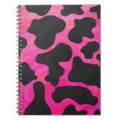 Kow Hot Pink en zwart afdrukken Notitieboek (Voorkant)