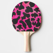 Kow Hot Pink en zwart afdrukken Tafeltennisbatje (Voorkant)
