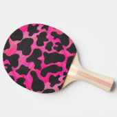 Kow Hot Pink en zwart afdrukken Tafeltennisbatje (Zijkant)