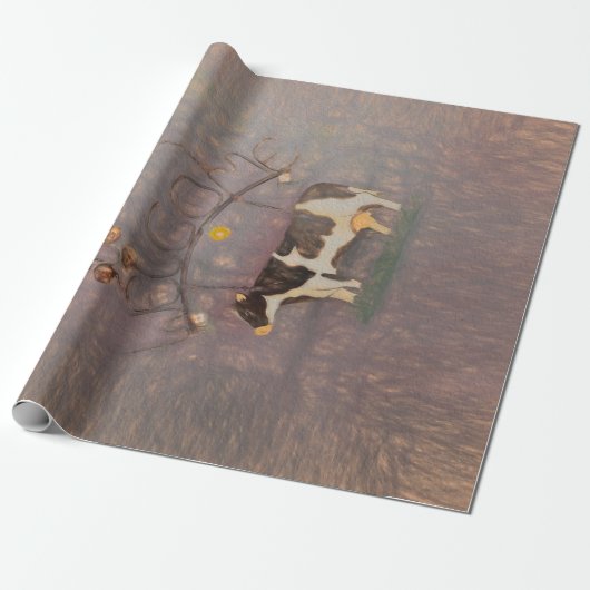 Kow Rustisch Land Western Boerderij Roze ontkoppel Cadeaupapier (Uitgerold)