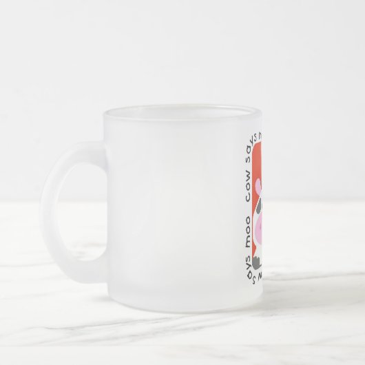 Kow Says Moo Tshirts en Gifts Matglas Koffiemok (Links)