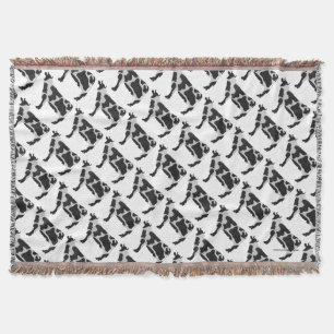Kow zwart-wit Silhouette Deken