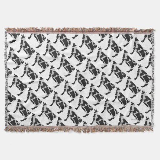 Kow zwart-wit Silhouette Deken (Voorkant)