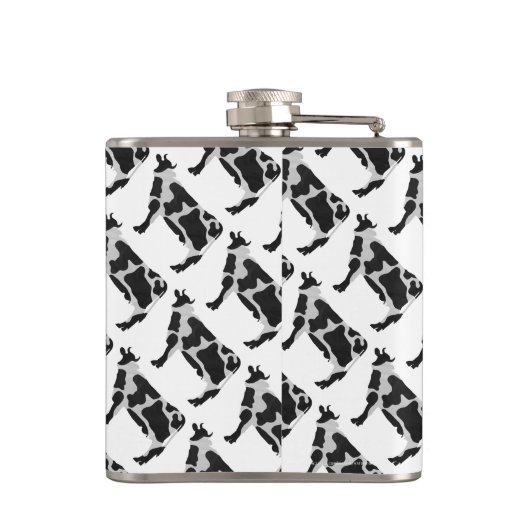 Kow zwart-wit Silhouette Heupfles (Achterkant)