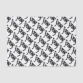 Kow zwart-wit Silhouette Tissuepapier (Voorkant)