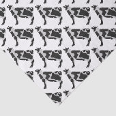 Kow zwart-wit Silhouette Tissuepapier (Detail)