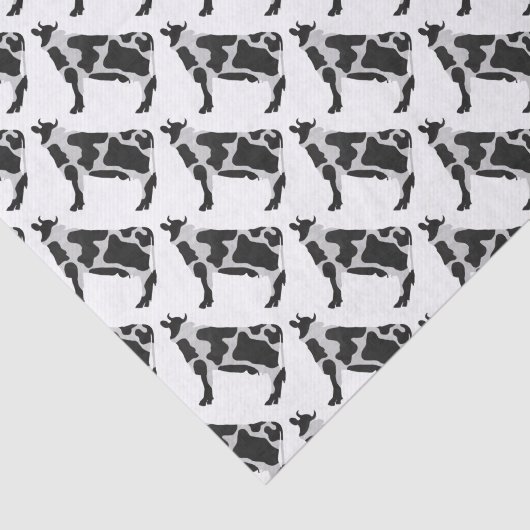 Kow zwart-wit Silhouette Tissuepapier (Detail)