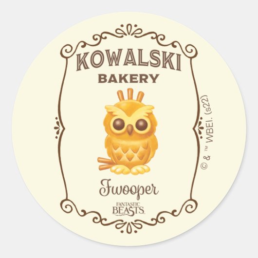 Kowalski Bakery Fwooper Ronde Sticker (Voorkant)