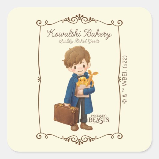 Kowalski Bakery - Newt Scamander Vierkante Sticker (Voorkant)