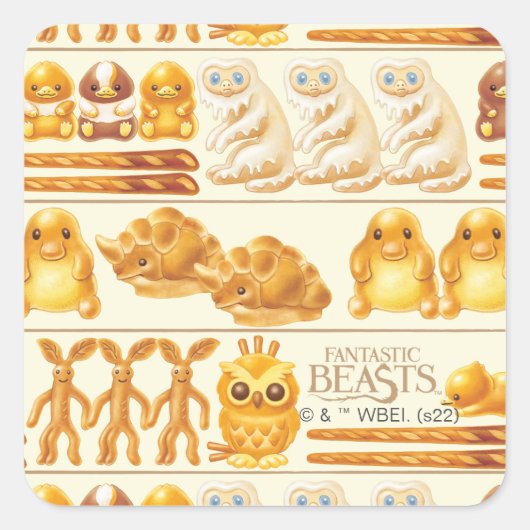 Kowalski Bakery Rows of Treats Pattern Vierkante Sticker (Voorkant)