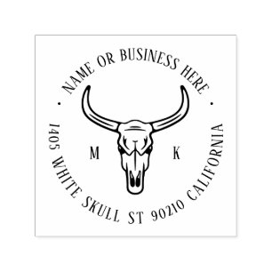  Kowboy Bull Naam Terugkeeradres Zelfinktende Stempel