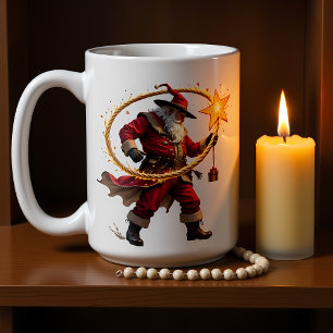 Kowboy Sinterklaas met Draaiend Lasso Koffiemok