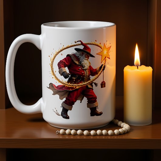 Kowboy Sinterklaas met Draaiend Lasso Koffiemok