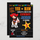 Kowboy verjaardagsuitnodiging Wild West Westerne p Kaart (Voorkant / Achterkant)