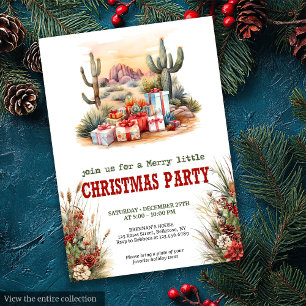 Kowboyland kerstfeest uitnodiging bewerkbaar