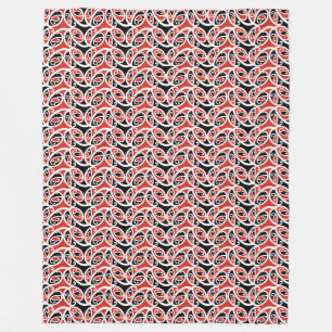 Kowhaiwhai Mangopare Maori Tribal Patroon Fleece Deken