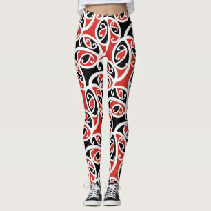 Kowhaiwhai Mangopare Maori Tribal Patroon Leggings