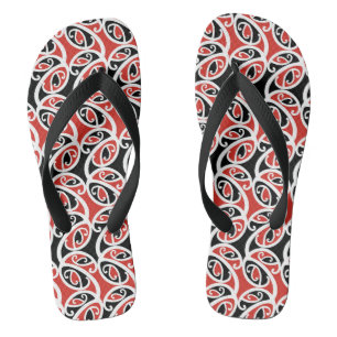 Kowhaiwhai Mangopare Maori Tribal Patroon Teenslippers