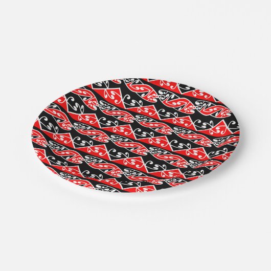 Kowhaiwhai Traditional Maori Koru Pattern Papieren Bordje (Gekanteld)