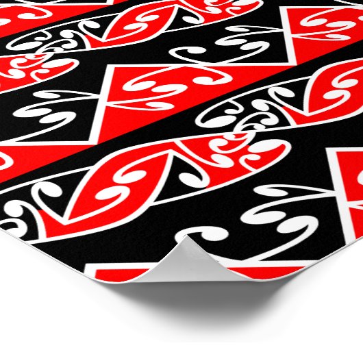 Kowhaiwhai Traditional Maori Koru Pattern Poster (Hoek)