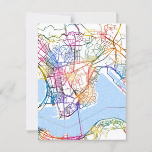 Kowloon Hong Kong Stadsplattegrond Briefkaart
