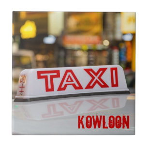Kowloon Taxi in Urban Hong Kong Tegeltje
