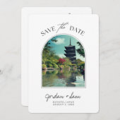 Koyoto Japan Wedding Save the Date Kaart (Voorkant / Achterkant)