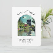 Koyoto Japan Wedding Save the Date Kaart (Staand voorkant)